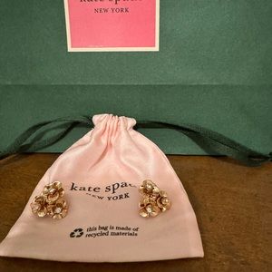 Kate Spade cluster gold toned with crystal earrings.